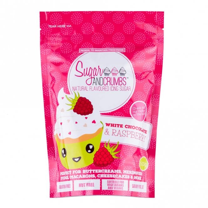 Sugar & Crumbs White Chocolate and Raspberry Icing Sugar 500g