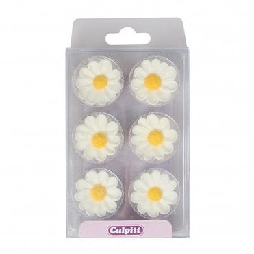 Sugar Daisy - Edible Cake & Cupcake Decorations  (Pack of 12)