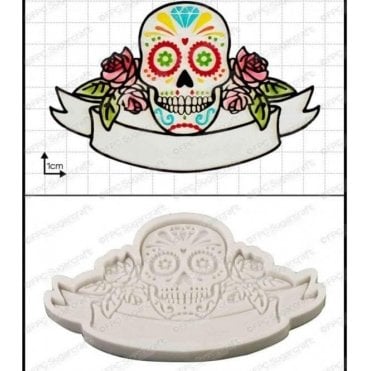 Sugar Skull with Name Tag - Cake Decorating Silicone Mould