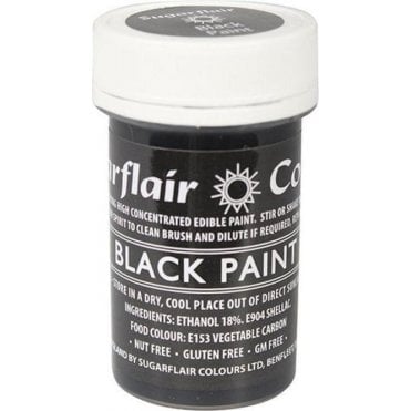 SUGARFLAIR Black - Edible Matt Paint 20g