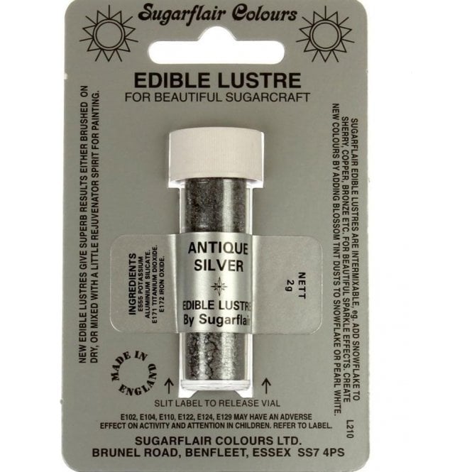 Sugarflair Colours Antique Silver - Edible Lustre Dusting Colour 2g
