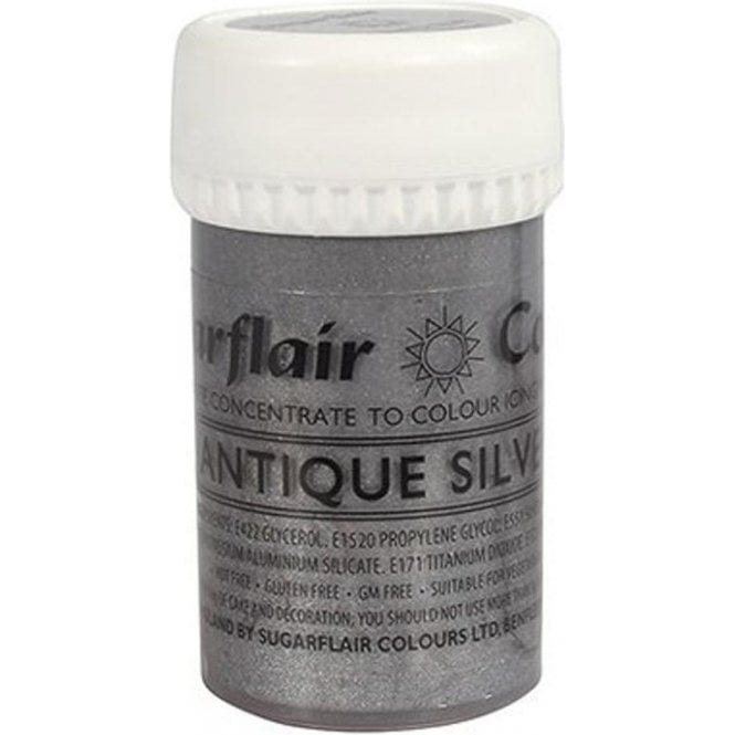 Sugarflair Colours Antique Silver - Satin Paste Gel Food/Icing Colouring