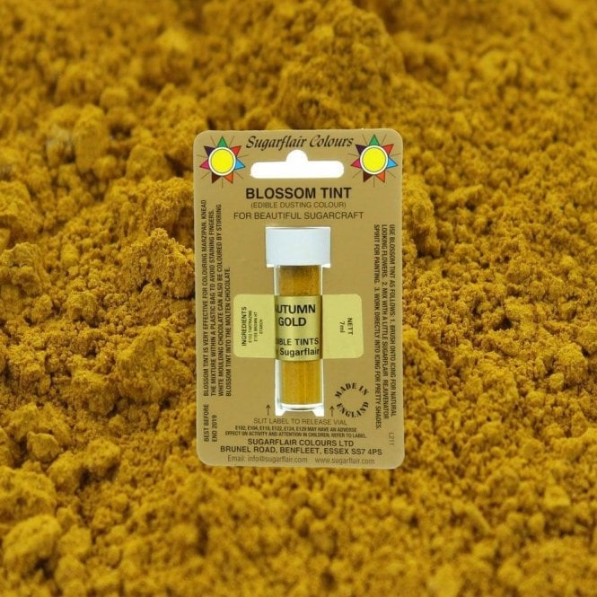Sugarflair Colours Autumn Gold - Blossom Tint Dusting Colour 7ml Vial