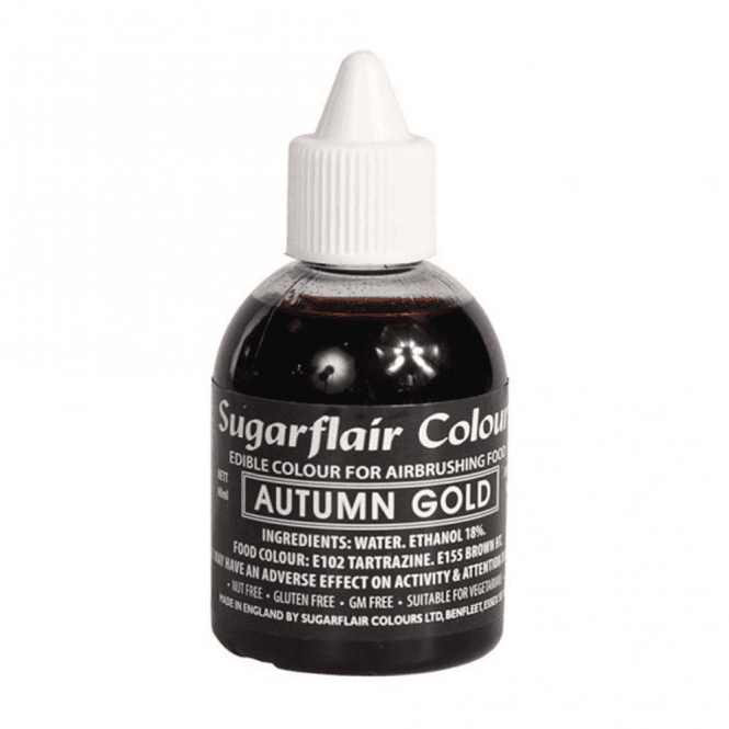 Sugarflair Colours Autumn Gold - Edible Airbrush Liquid Colouring 60ml