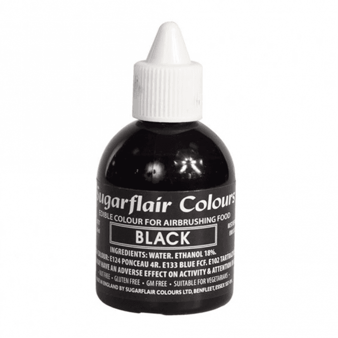 Sugarflair Colours Black - Edible Airbrush Liquid Colouring 60ml