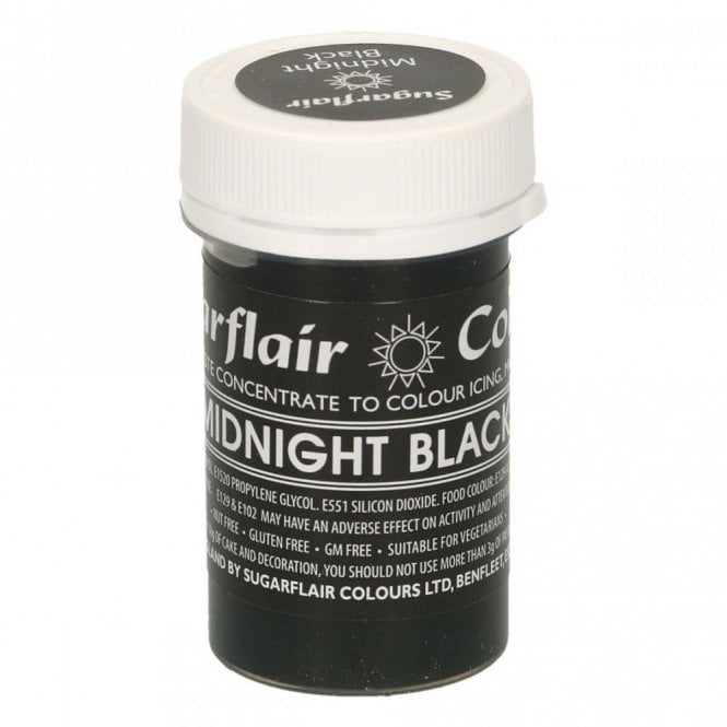 Sugarflair Colours Black Magic - Satin Paste Gel Food/Icing Colouring