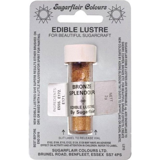 Sugarflair Colours Bronze Splendour - Edible Lustre Dusting Colour 2g