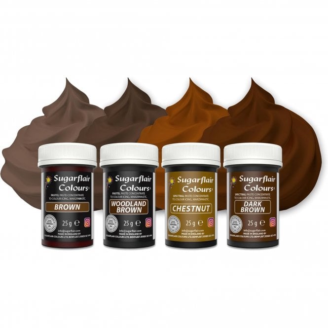 Sugarflair Colours Brown Mixed Paste Food Colour Set - (4 x 25g Pots)