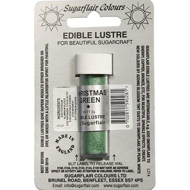 Sugarflair Colours Christmas Green - Edible Lustre Dusting Colour 2g