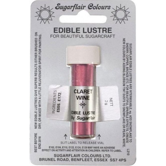 Sugarflair Colours Claret Wine - Edible Lustre Dusting Colour 2g