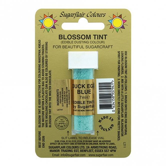 Sugarflair Colours Duck Egg Blue - Blossom Tint Dusting Colour 7ml Vial