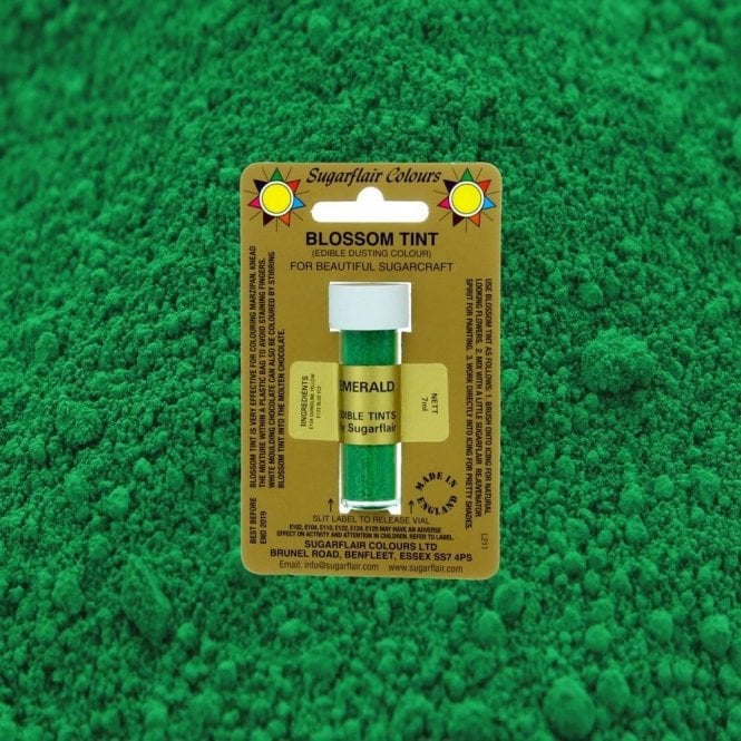 Sugarflair Colours Emerald Green - Blossom Tint Dusting Colour 7ml Vial