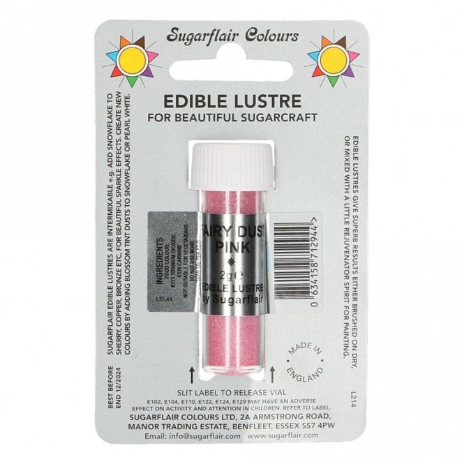 Sugarflair Colours Fairy Dust Pink - Edible Lustre Dusting Colour 2g
