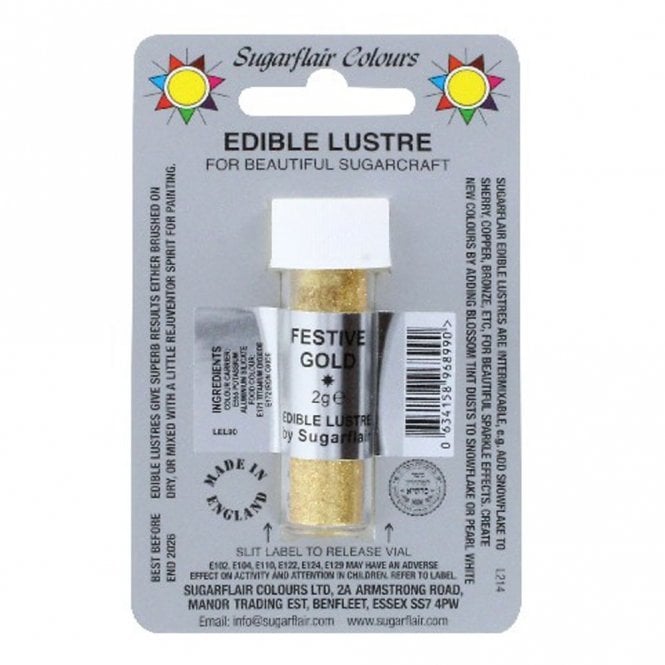 Sugarflair Colours Festive Gold - Edible Lustre Dusting Colour 2g