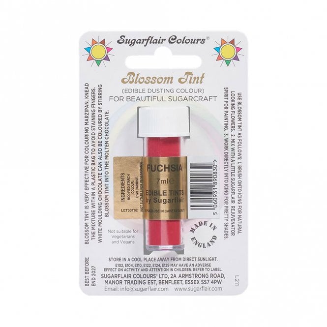 Sugarflair Colours Fuchsia - Blossom Tint Dusting Colour 7ml Vial
