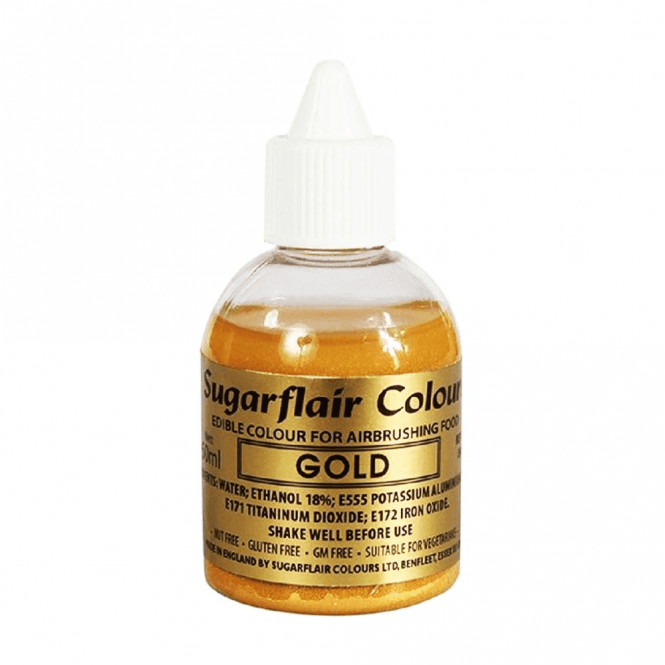 Sugarflair Colours Gold - Edible Airbrush Liquid Colouring 60ml
