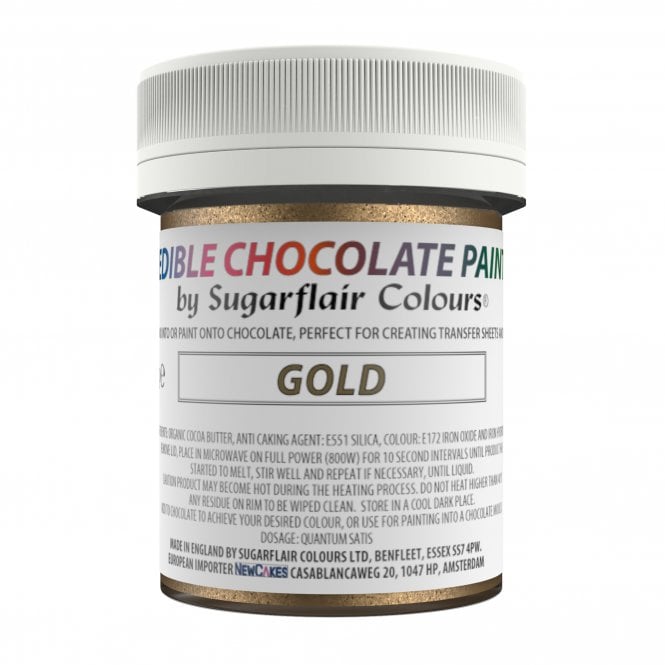 Sugarflair Colours Gold Edible Chocolate Paint (E171 Free) - 35g
