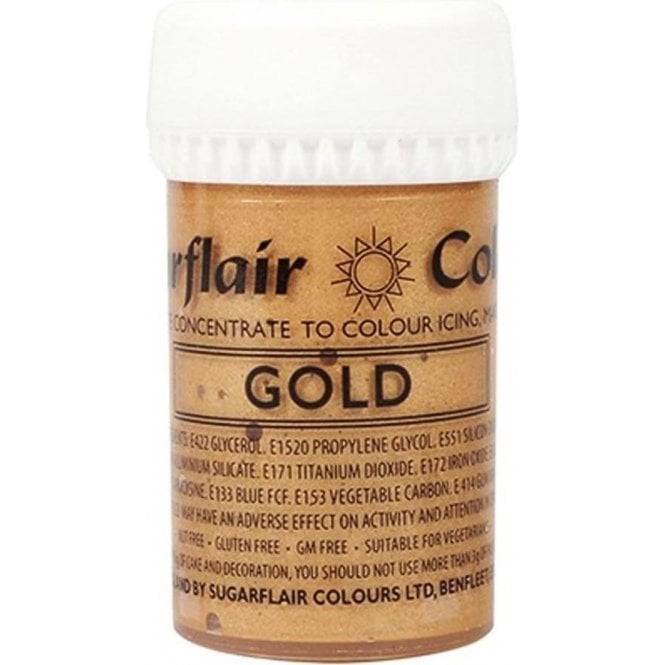 Sugarflair Colours Gold - Satin Paste Gel Food/Icing Colouring