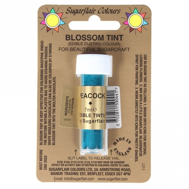 Sugarflair Colours Peacock - Blossom Tint Dusting Colour 7ml Vial