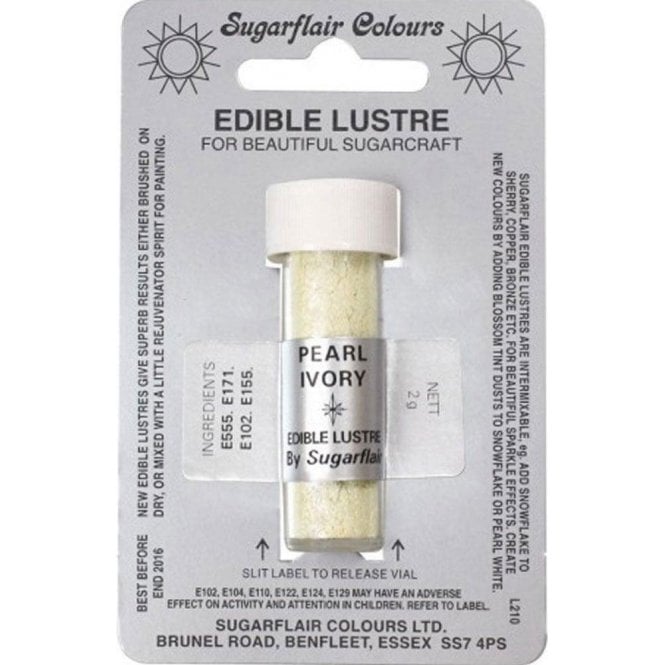 Sugarflair Colours Pearl Ivory - Edible Lustre Dusting Colour 2g