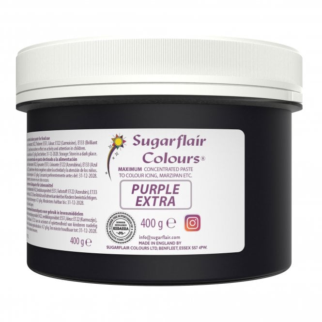 Sugarflair Colours Purple - Extra Concentrated Paste Gel Food / Icing Colourings 400g