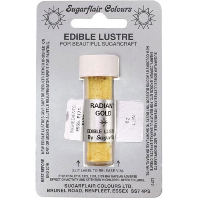 Sugarflair Colours Radiant Gold - Edible Lustre Dusting Colour 2g
