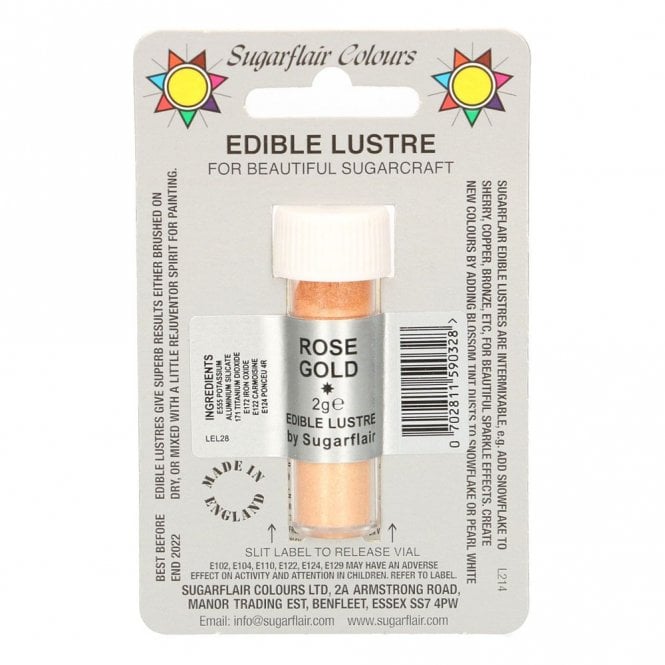 Sugarflair Colours Rose Gold - Edible Lustre Dusting Colour 2g