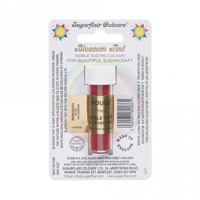 Sugarflair Colours Rouge - Blossom Tint Dusting Colour 7ml Vial