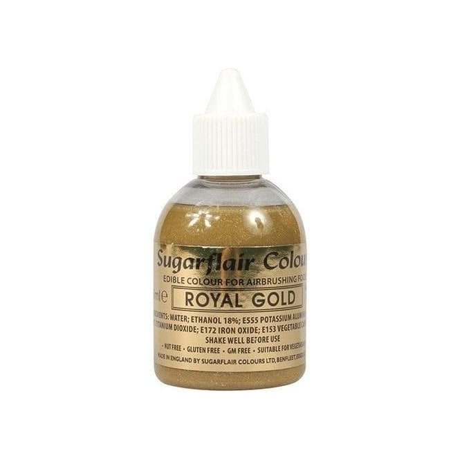 Sugarflair Colours Royal Gold Glitter - Edible Glitter Airbrush Liquid Colouring 60ml