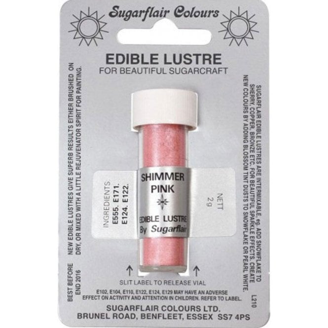 Sugarflair Colours Shimmer Pink - Edible Lustre Dusting Colour 2g