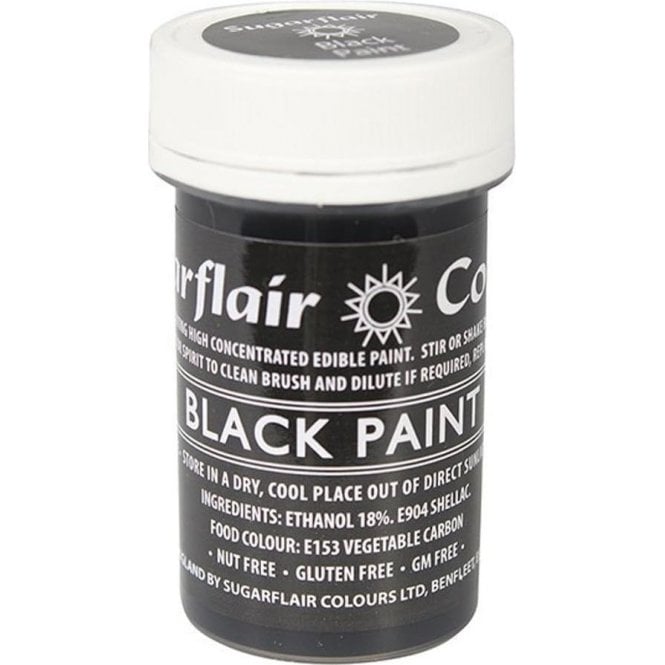 Sugarflair Colours SUGARFLAIR Black - Edible Matt Paint 20g