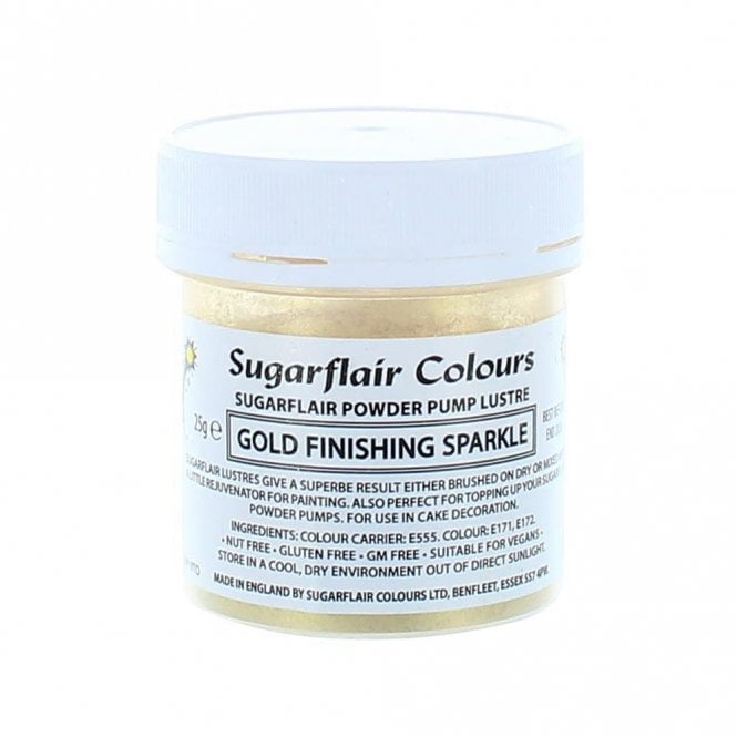 Sugarflair Colours Sugarflair Powder Pump Lustre Gold Finishing Sparkle