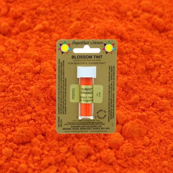 Sugarflair Colours Sunset Orange - Blossom Tint Dusting Colour 7ml Vial