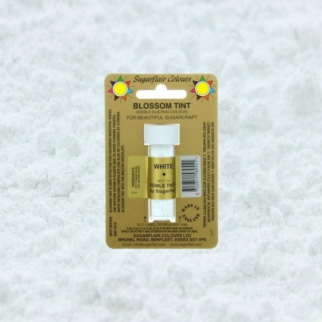 Sugarflair Colours White - Blossom Tint Dusting Colour 7ml Vial