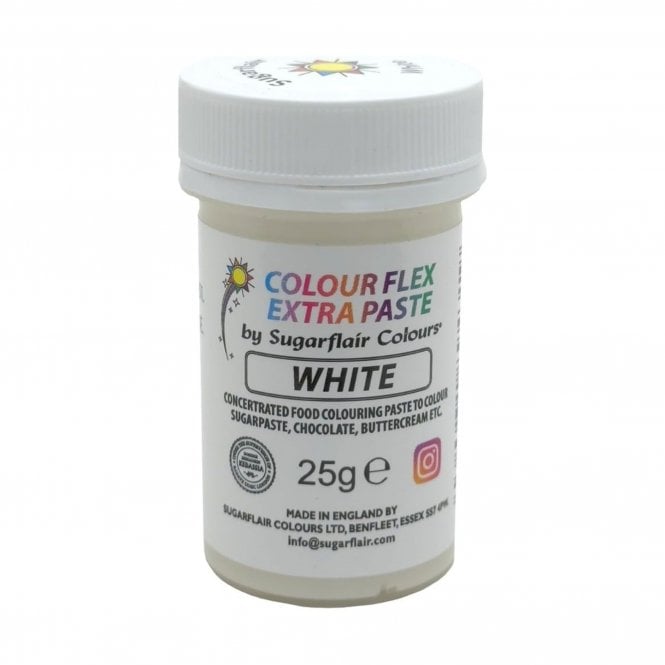 Sugarflair Colours White - Colour Flex Extra Paste 25g 
