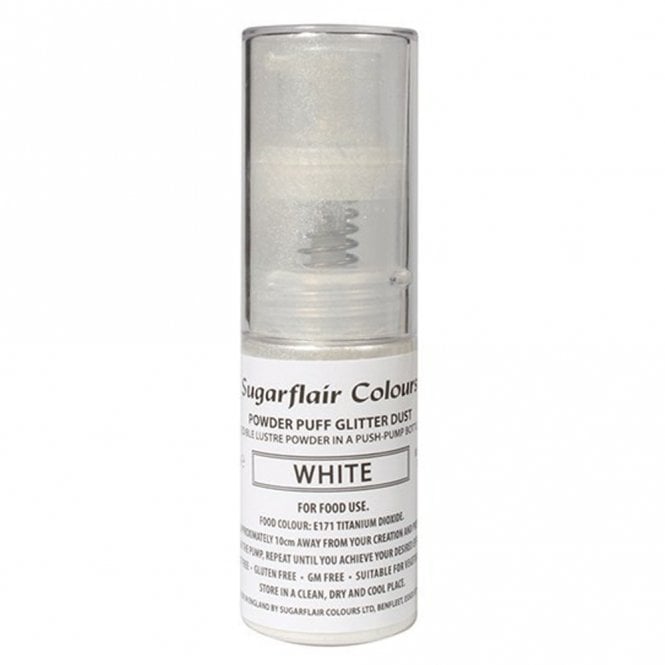 Sugarflair Colours White - Edible Lustre Powder Spray 10g