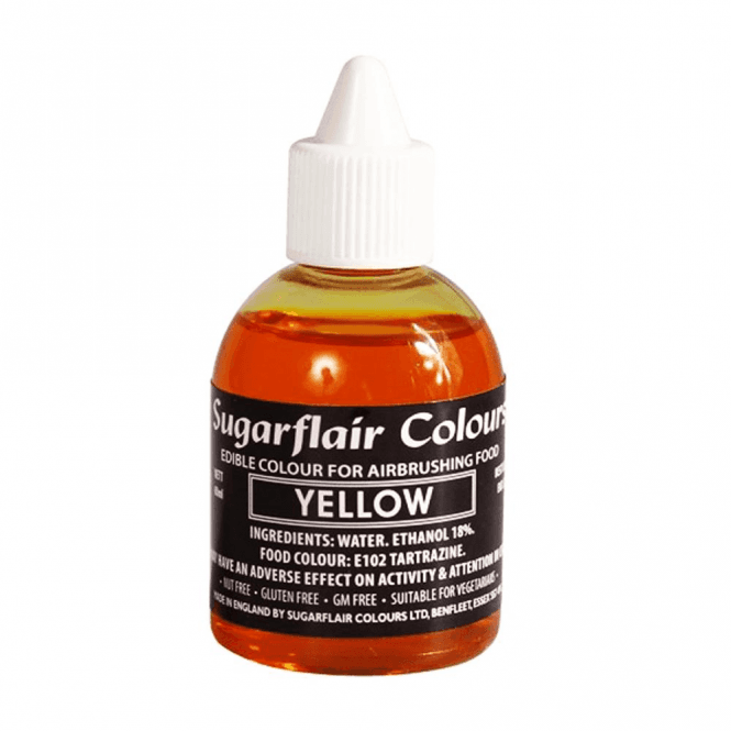 Sugarflair Colours Yellow - Edible Airbrush Liquid Colouring 60ml
