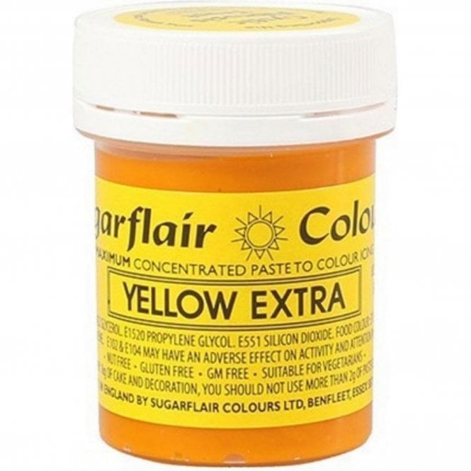 Sugarflair Colours Yellow - Extra Concentrated Paste Gel Food / Icing Colourings 42g