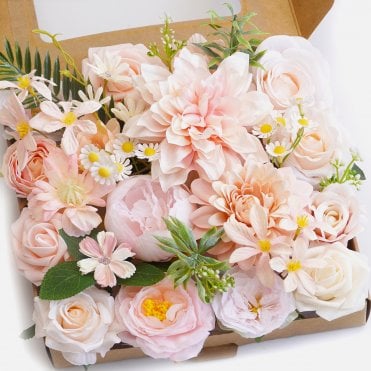 Summer Peach Pink - DIY Faux Flower Box Set