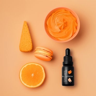 SUNSET ORANGE - Professional Food Colouring Gel with Easy Dropper Bottle 15ml Best Before: 28/09/2025