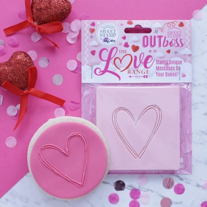 Sweet Stamps OUTboss Love - Heart Sketch - Cookie Embosser