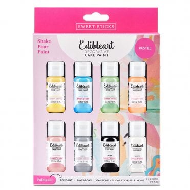 Sweet Sticks Edible Art Decorative Paint - Pastel Pack of 8 - Best Before 04/2023