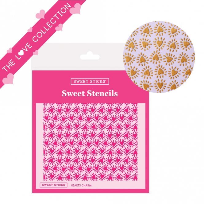 Sweet Sticks Hearts Charm Stencil