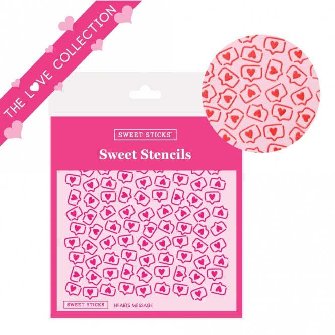 Sweet Sticks Hearts Message Stencil