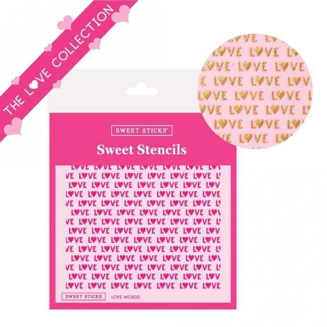Sweet Sticks Love Words Stencil