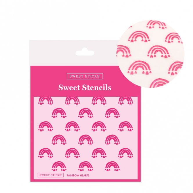 Sweet Sticks Sweet Stencil - Rainbow Hearts