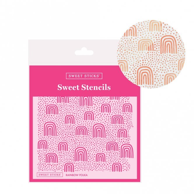 Sweet Sticks Sweet Stencil - Rainbow Polka