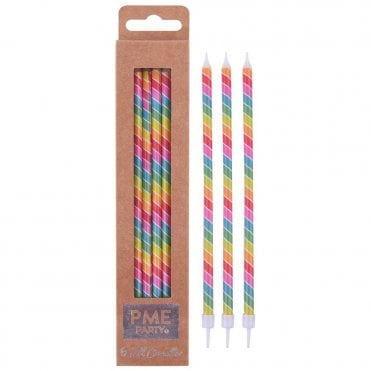 Tall Rainbow Candles - Set of 6
