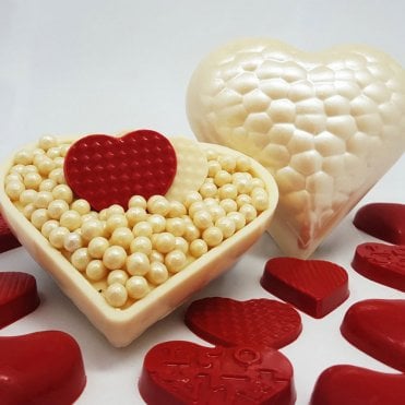 Textured Heart Gouge Mould - 2 Cavity - Special Chocolate Mould