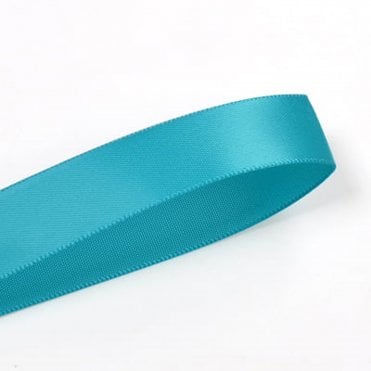 Tornado Blue Double-Faced Satin Ribbon - 10mm